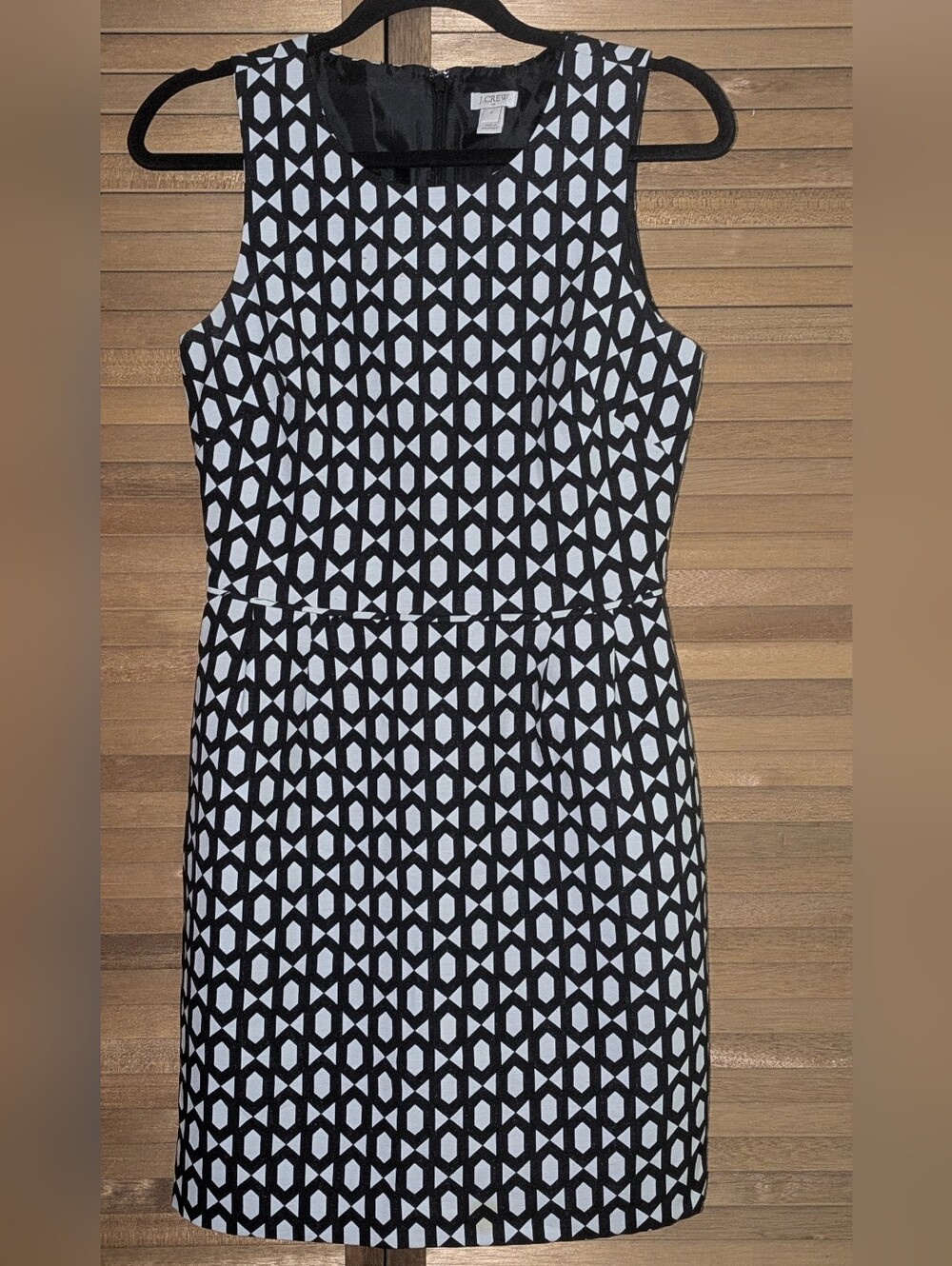 💥FINAL💥J. Crew Sleeveless Black & White Geometric Sheath Dress